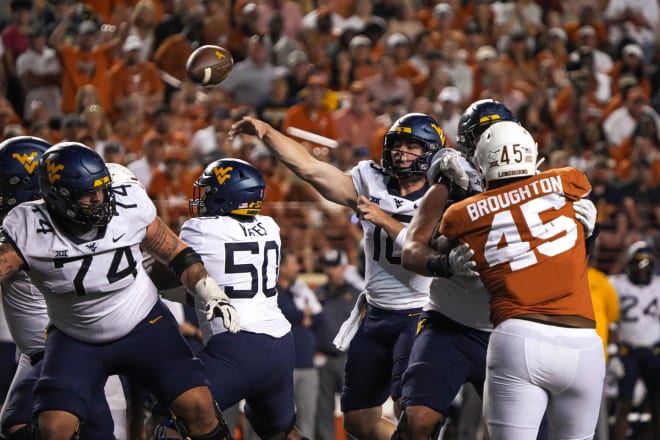 The West Virginia Mountaineers football team lost to Texas 38-20.