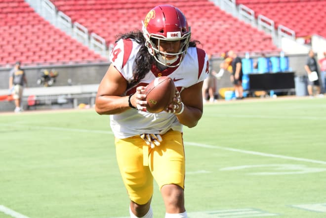 USC freshman linebacker Tuasivi Nomura has been on considerable weight since last fall.