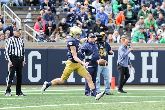 Freshman Jay Bramblett averaged 34.9 yards on his eight punts in the Blue-Gold Game.