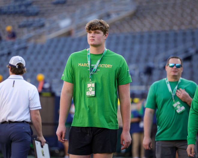 2025 OT Owen Strebig announced his college commitment to Notre Dame on Thursday.