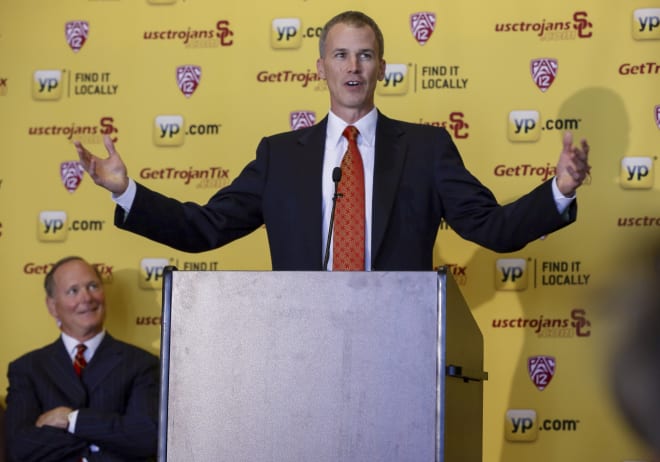 Andy Enfield is introduced as USC's head basketball coach in 2013.