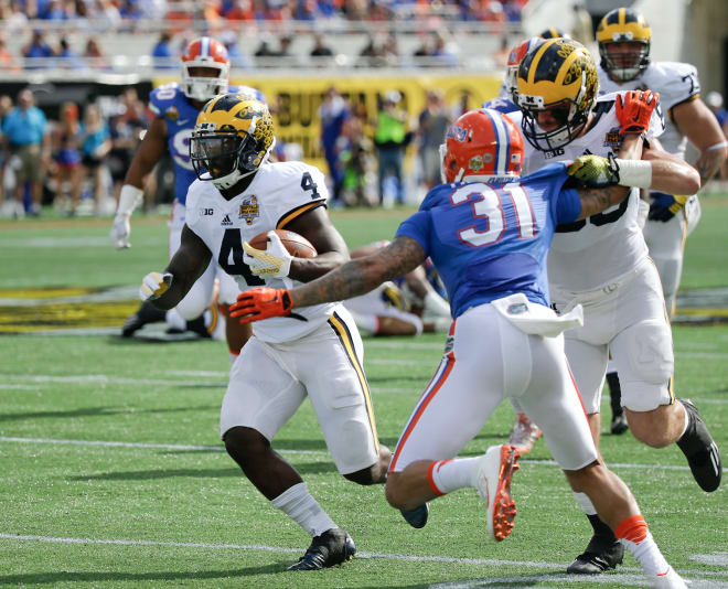 Michigan blew out Florida, 41-7, on Jan. 1, 2016, in the Buffalo Wild Wings Bowl.