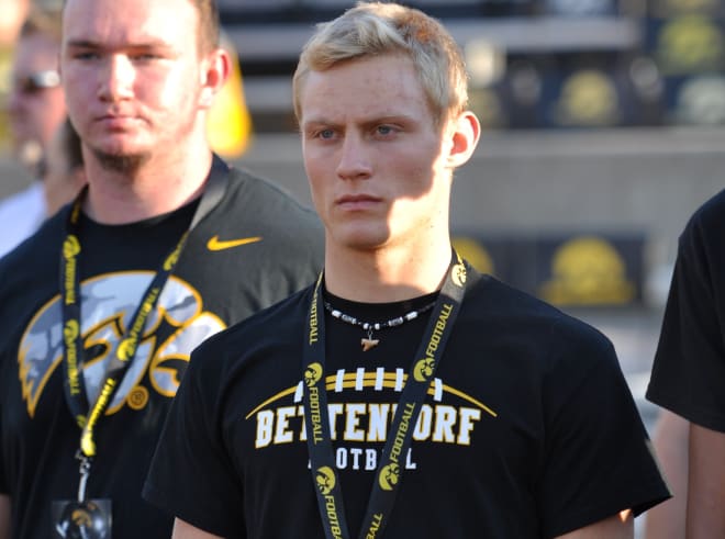Bettendorf quarterback Carter Bell might end up playing wide receiver in college.