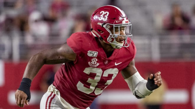 Alabama Crimson Tide football's Anfernee Jennings leads the team in tackles for loss and sacks.