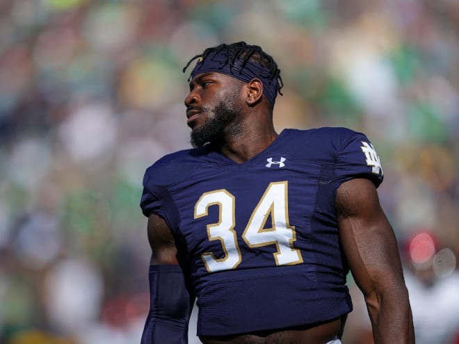 Notre Dame senior defensive end Ositadinma Ekwonu entered the transfer portal Monday.