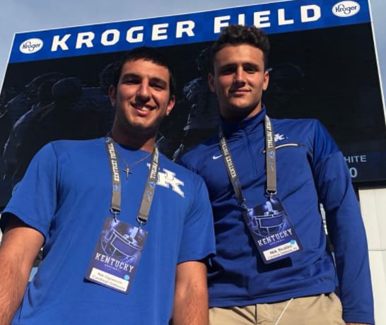 Nikolas Ognenovic (left) provided this photo with Nik Scalzo from UK's spring game