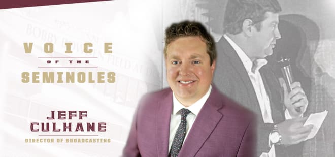 Jeff Culhane has been named the new voice of FSU football and men’s basketball. (Graphic: FSU Sports Info)