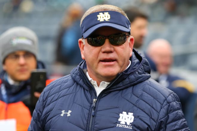 Notre Dame head coach Brian Kelly has led his Fighting Irish squad to a No. 3 ranking the AP Poll for the third time in four years.
