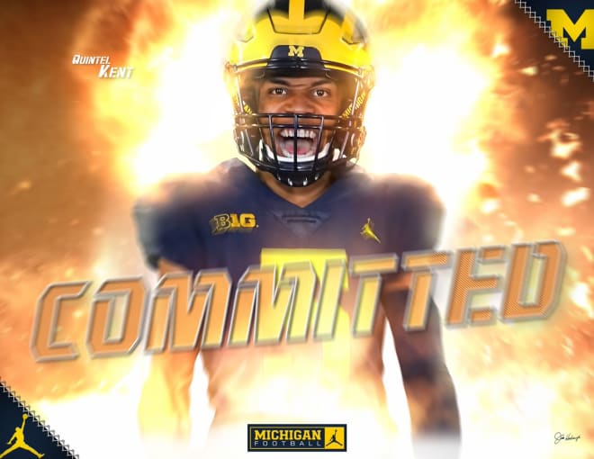 Two-star wide receiver Quintel Kent has committed to Michigan.