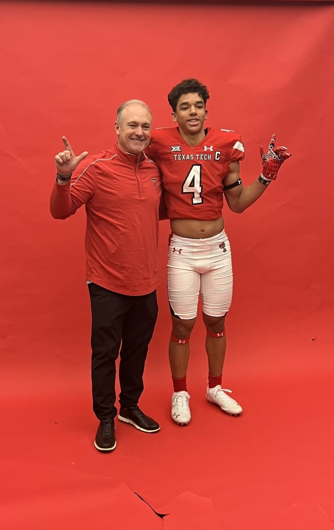 LJ Martin with Texas Tech head coach Joey McGuire