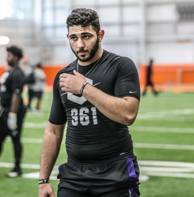 Sophomore offensive tackle Giovanni El-Hadi is commitment No. 1 for Michigan in 2021.