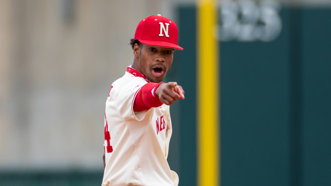 Brice Matthews homered and came up with two dynamic defensive plays in the win over Michigan State  on Friday. (Nebraska Athletic Communications)