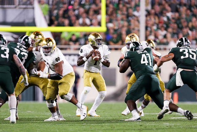 Brandon Wimbush finished an efficient 14 of 20 for 173 yards at Michigan State, with zero turnovers.