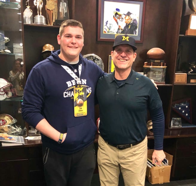 Michigan Wolverines football offensive lineman Zak Zinter was an early enrollee in January.