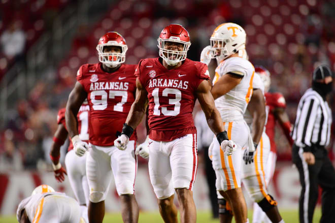 Julius Coates was expected to be a key pass rusher for the Razorbacks in 2021.