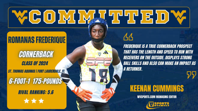 Frederique is a key pickup for West Virginia at the cornerback spot.