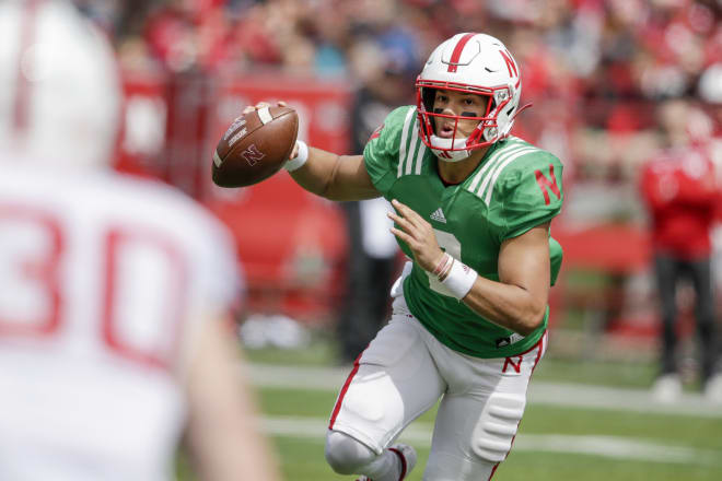 Adrian Martinez had 176 yards of total offense in one half of work during Nebraska's annual Red-White Spring Game.