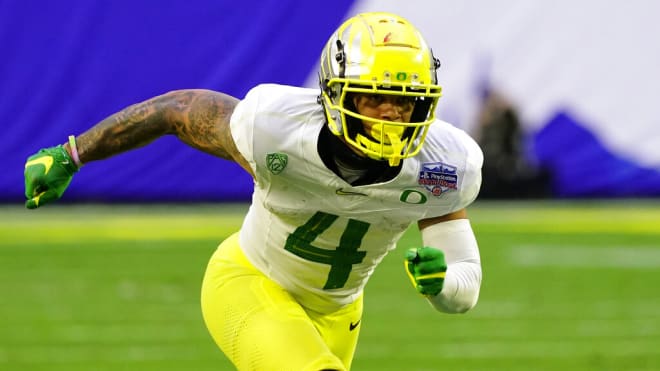 Oregon wide receiver transfer Mycah Pittman (AP Photo/Rick Scuteri)