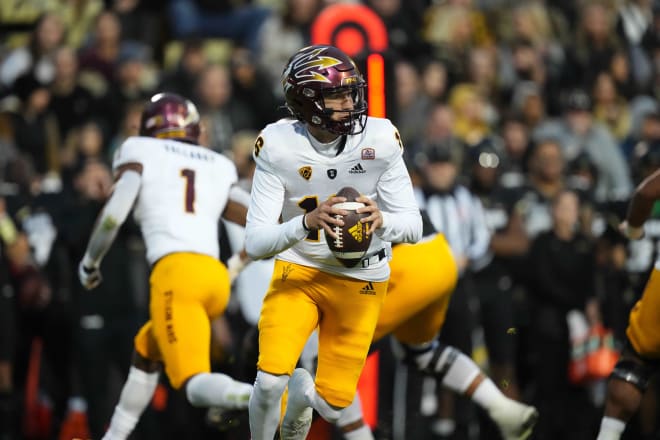 Trenton Bourguet was 32-of-43 throwing for 435 yards and three touchdowns in his first ever ASU start  (Ron Chenoy-USA TODAY Sports)