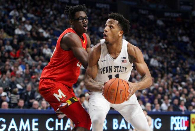 Lamar Stevens (No. 11) scored a game-high 24 points for Penn State in their win over Maryland. 