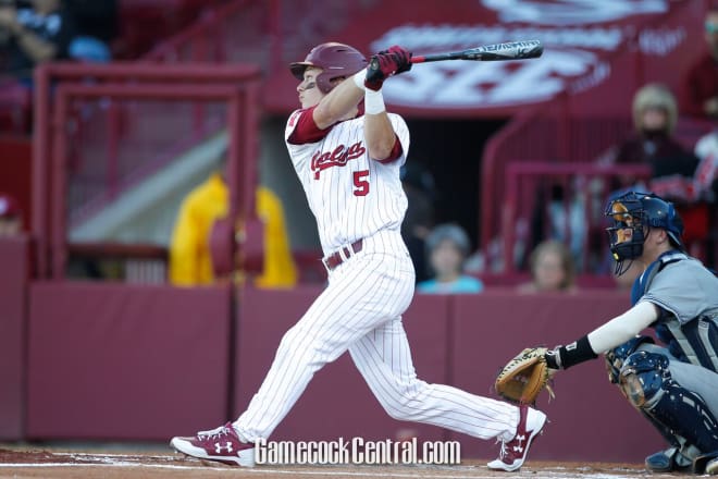 TJ Hopkins had a hit and scored twi runs in Wednesday night's 8-6 win over Winthrop. 