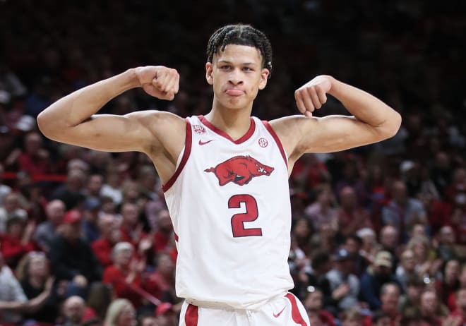 Arkansas forward Trevon Brazile will miss the rest of the 2022-23 season with a torn ACL.