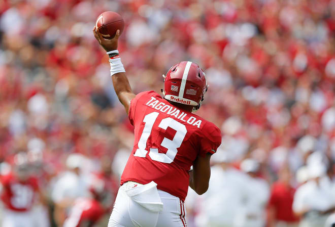 Alabama sophomore quarterback Tua Tagovailoa has passed for 452-yards with 6 touchdowns 