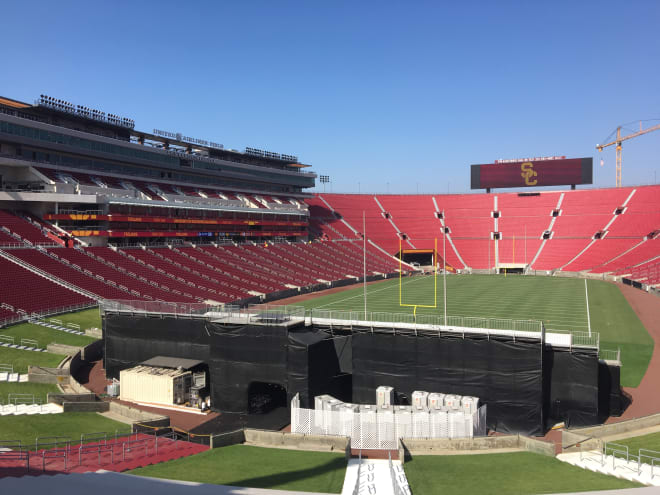 USC had a formal unveiling and ribbon-cutting ceremony for the renovated United Airlines Field at the Los Angeles Memorial Coliseum on Thursday.