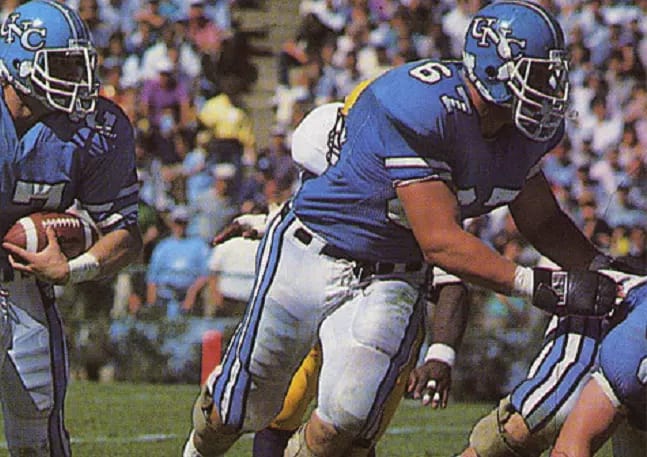 Harris Barton is one of the greatest offensive linemen ever at UNC who also won three Super Bowls in the NFL.