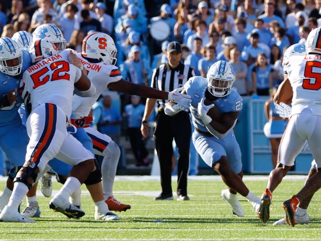 North Carolina has moved up in both major Top 25 polls after clobbering Syracuse, 40-7, on Saturdboth ay in Chapel Hill.