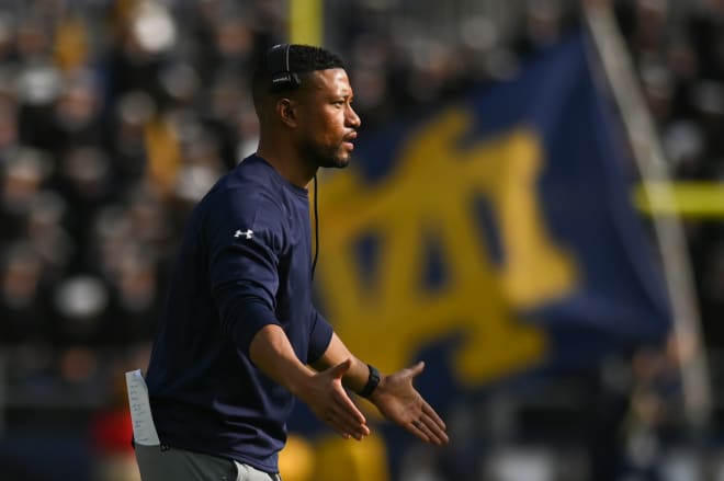 Marcus Freeman has navigated his first season as Notre Dame's head coach with a relentless drive to address his missteps. 