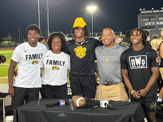 Joshua Manning and his family after he committed to Missouri on Thursday night (Photo: Tucker Franklin)