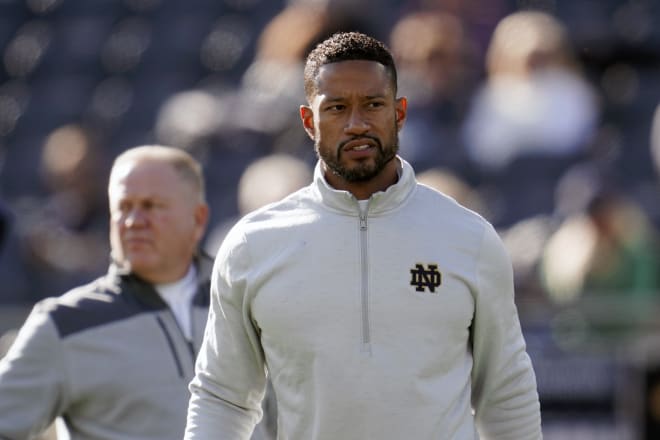 There's very little Brian Kelly influence in Marcus Freeman's approach to being Notre Dame's head football coach.