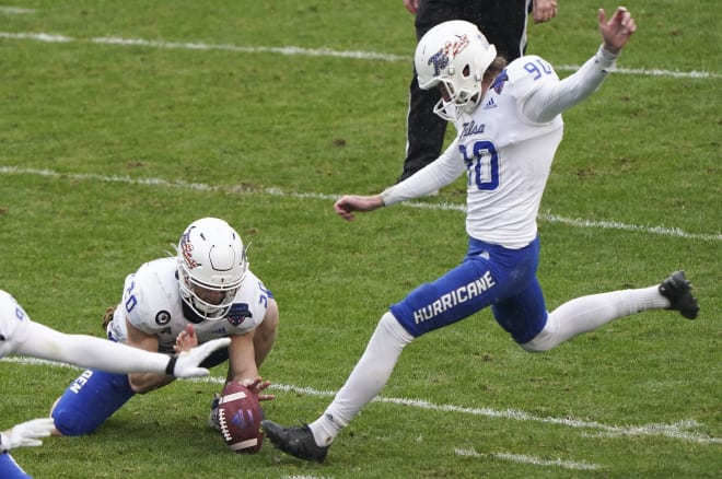 Tulsa place-kicker Zack Long.