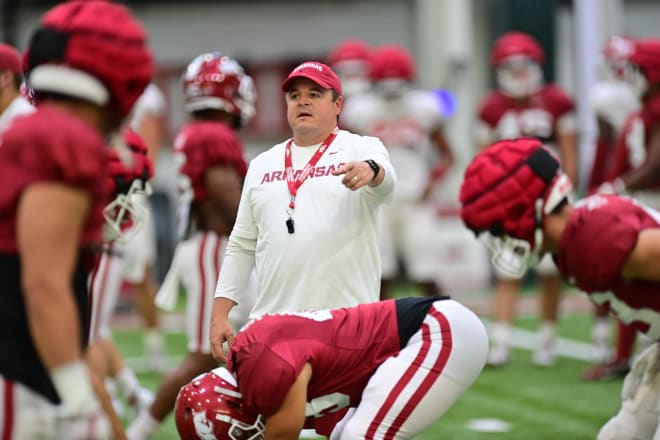 Arkansas tight ends coach Dowell Loggains has done well on the recruiting trail.