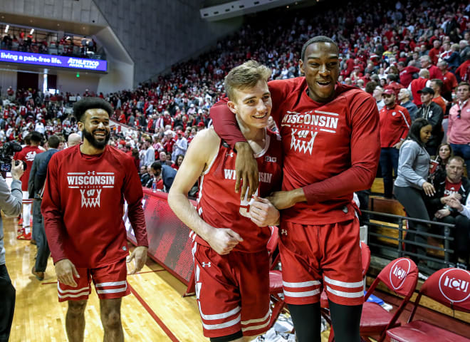 Wisconsin celebrates its win over Indiana.