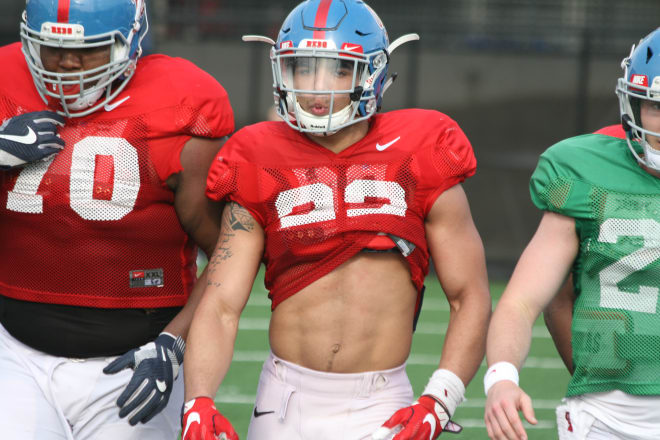 Ole Miss running back Jordan Wilkins goes through drills Tuesday. Wilkins is set to be the Rebels' starting running back in 2017.