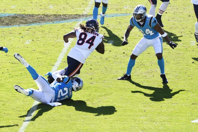 Rasul Douglas(24) led WVU alumi in the NFL this week with one tackle.