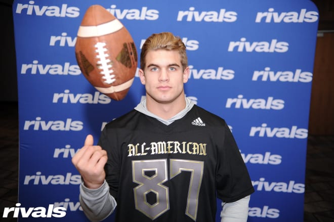 Notre Dame TE signee Michael Mayer caught a touchdown pass in the All-American Bowl.