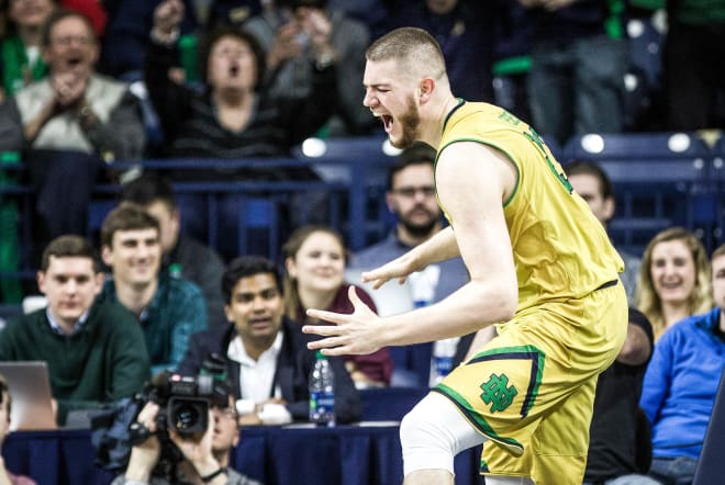 Martinas Geben started 23 games this season, but is now coming off the bench for the Irish.