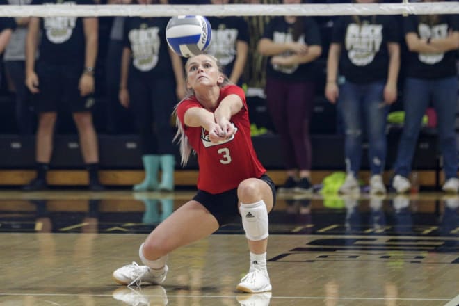 Megan Miller playing at Nebraska before transferring to Northwestern