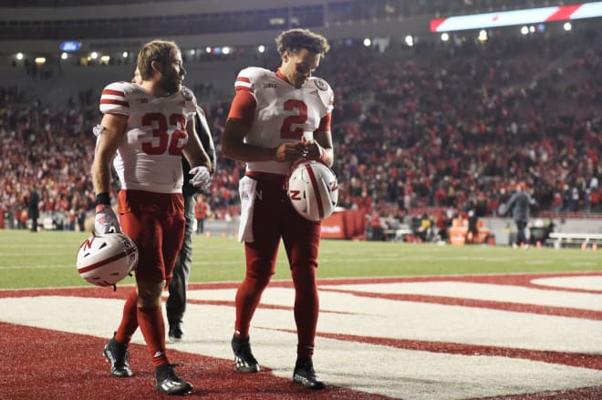 Nebraska QB Adrian Martinez walked off the field for the final time as a Husker QB at Wisconsin. 