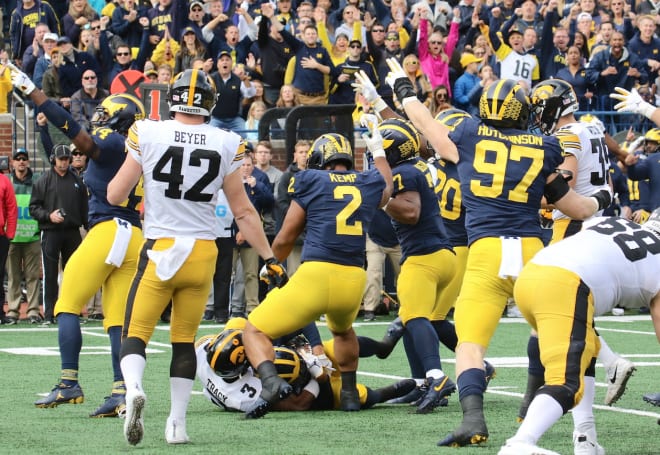 The Michigan Wolverines' football defense ranks 18th in the country, allowing 288.8 yards per game.
