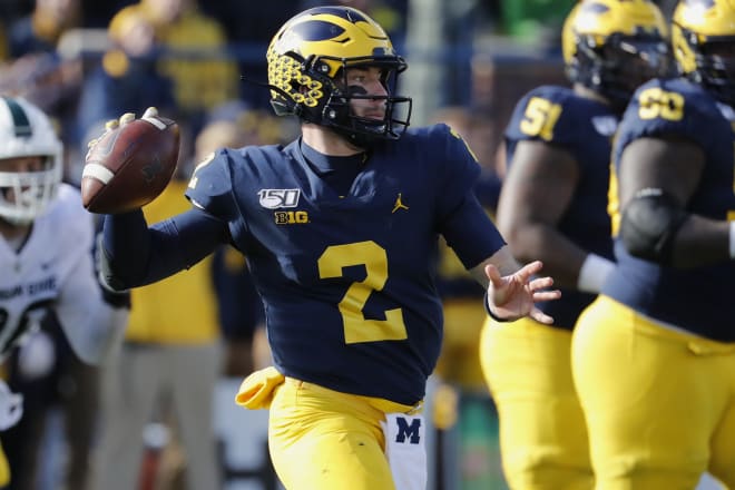 Michigan quarterback Shea Patterson has seen his ups and downs so far this season but is putting things together in the final weeks of the season. (USA Today Images)
