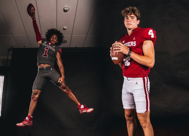 Hawkins (left) on his official visit to Oklahoma, and Zurbrugg (right) on his unofficial
