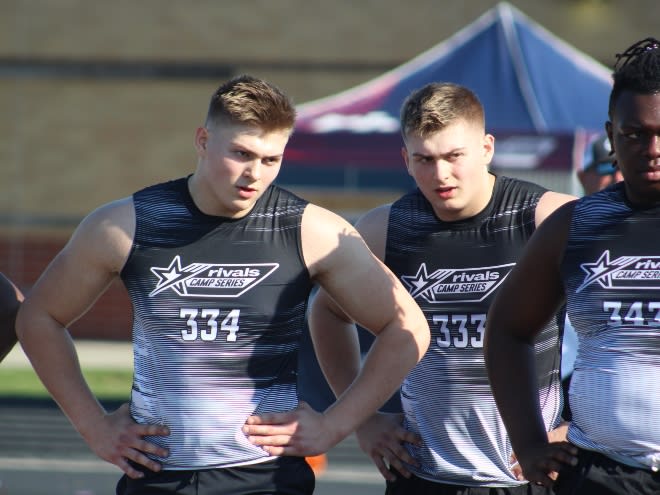 Isaac and Mason Beaver stand in line at Rivals Camp Series Indianapolis. 