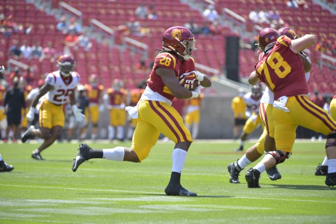 Running back Keaontay Ingram had a big day Saturday with a 48-yard catch-and-run play.
