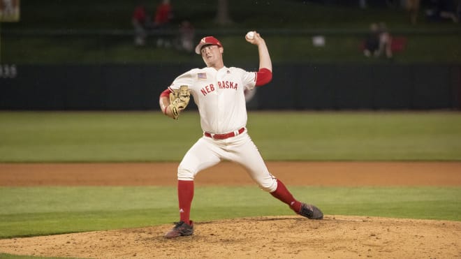 Sophomore pitcher Emmett Olson deals a pitch.