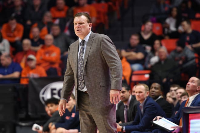 Illinois Head Coach Brad Underwood seems miffed that his teams game with Michigan Wolverines Basketball was postponed.