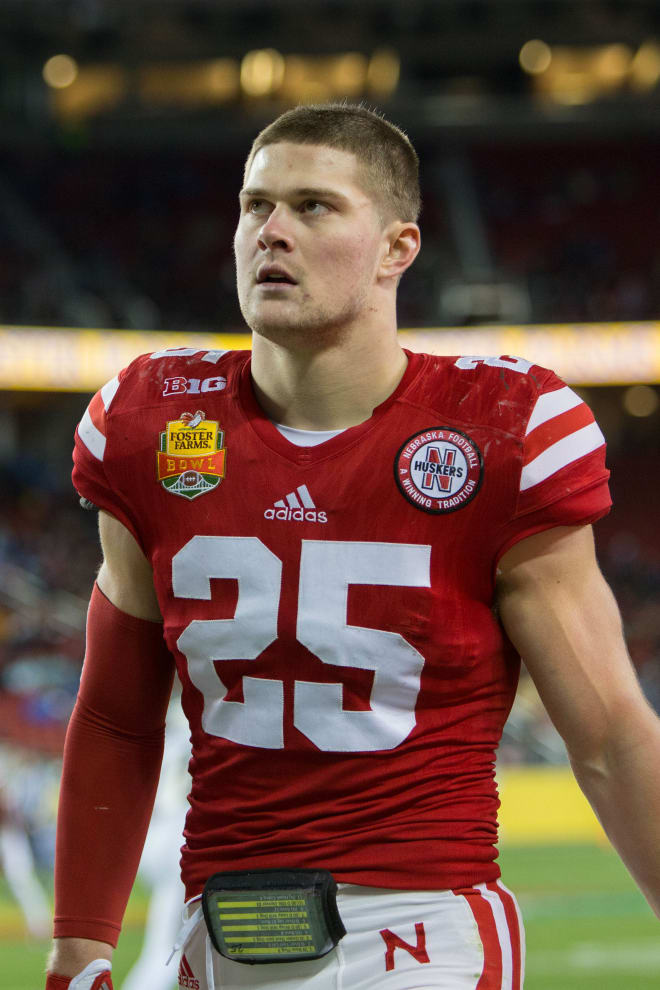 Nebraska safety Nate Gerry was ejected for targeting for the second straight game on Saturday. 